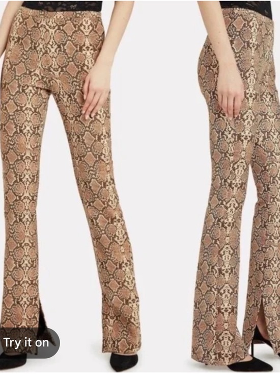 Annie Bing Pants - Anine Bing Phyton Printed Cigarette‎ Split Cuff Pants Women’s Sz S